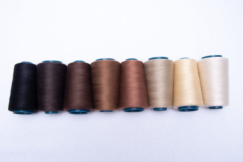 cotton thread for hair extensions in a variety of colors