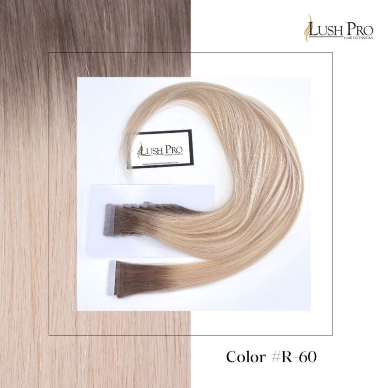 Lush Pro Tape In human remy hair extensions color #R60