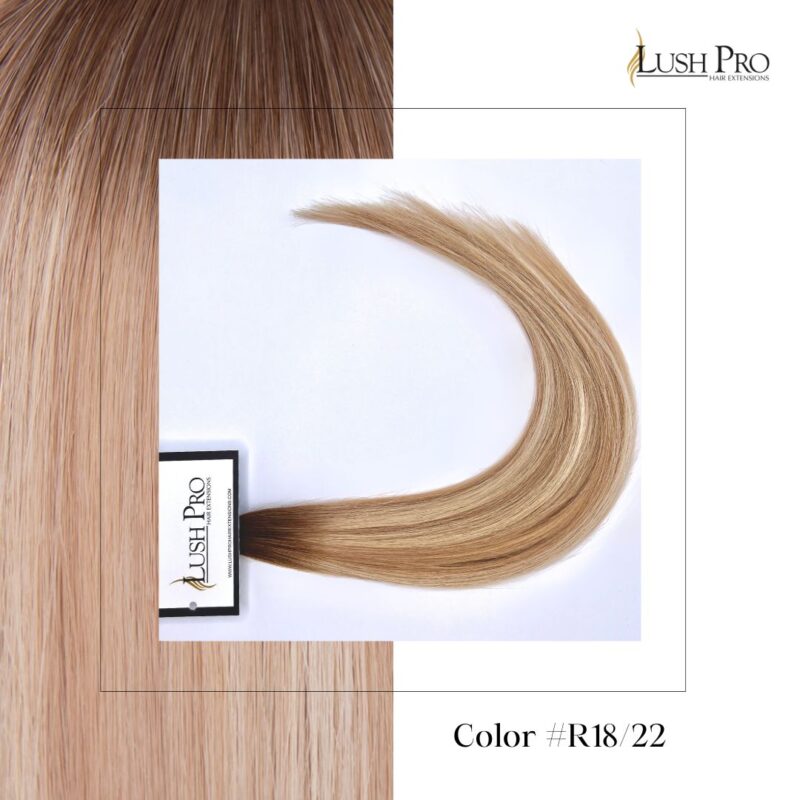 Lush Pro Tape In human remy hair extensions color #R18-22