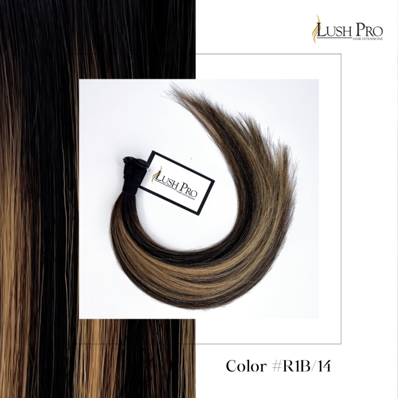 Lush Pro genius micro weft hair extensions color #1B-14