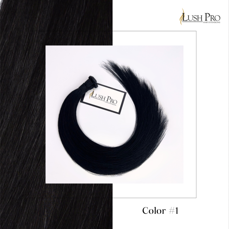 Lush Pro genius micro weft hair extensions color #1