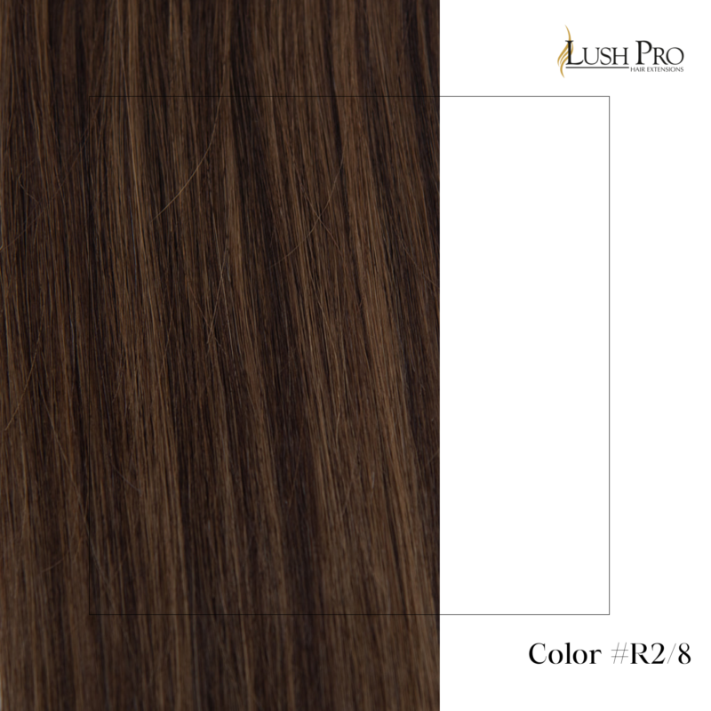 Lush Pro I Tip hair extensions color #R2-8